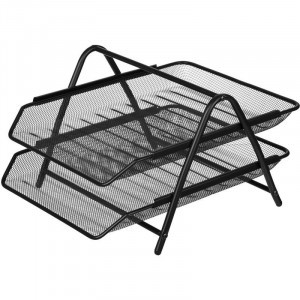 Лоток д/бумаг Attache 2-х уровн.горизонт.металл сетка, 356x278x53м чёрный 688770