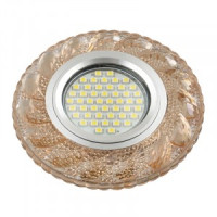 Fametto DLS-L147 GU5.3 св-к встр, Luciole стекло 95(65)x20 прозрачный/светло-корич., подсветка LED3W