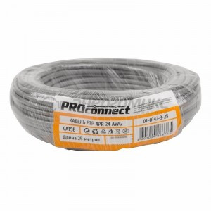 PROconnect кабель витая пара F/UTP (FTP) 4х2х24 AWG CAT5e CCA, 25м (цена за бухту) 01-0142-3-25