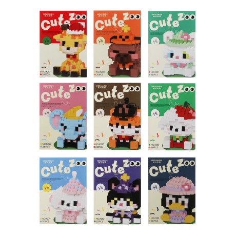 Конструктор мини 3D "Зверятки", ABS, 8х4,5х11,5см, 9 видов