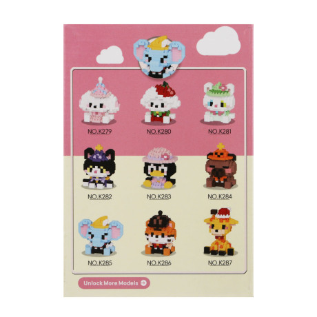 Конструктор мини 3D "Зверятки", ABS, 8х4,5х11,5см, 9 видов