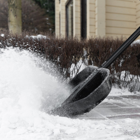 Лопата для уборки снега, поликарбонат, 460х400х1370 мм, стальной черенок, BASE Palisad