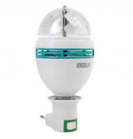 Лампа-проектор вращ. с переxодником E27 3W RGB Disco Ergolux LED-A75DIS-3W-E27