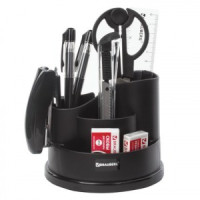 Канцелярский набор BRAUBERG &quot;Рапсодия&quot;, 10 предметов, вращающаяся конструкция, черный, 236953