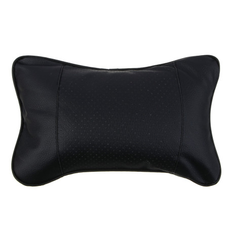 РОКОТ Подушка на подголовник косточка, компакт, 25x15см, экокожа, черный