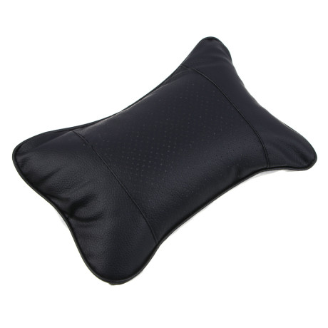 РОКОТ Подушка на подголовник косточка, компакт, 25x15см, экокожа, черный