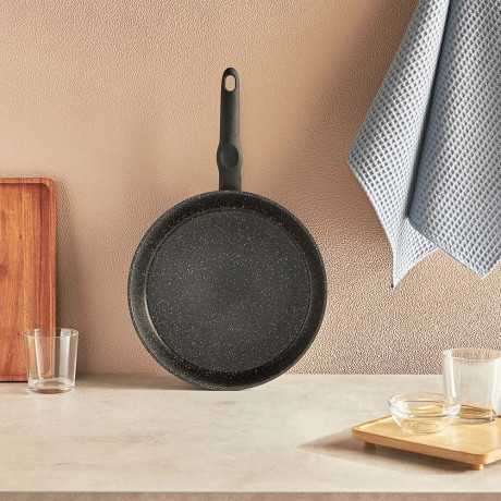 SATOSHI Стоун Сковорода литая глубокая d28см, антипригарное покрытие Мрамор, индукция