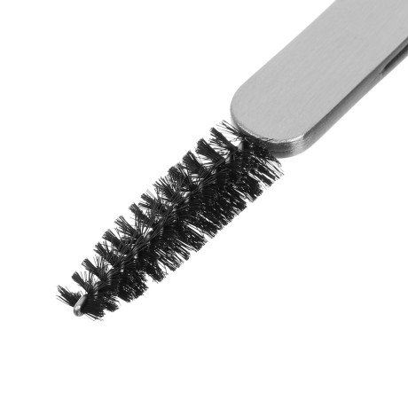 ЮНИLOOK Пинцет с щеточкой двухсторонний, сталь, 12,4см