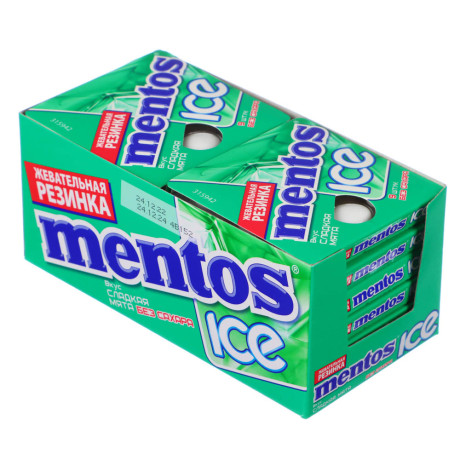 Жевательная резинка MENTOS MIG в ассортименте: Вишня-мята, Мята, Апельсин-мята, Мята перечная