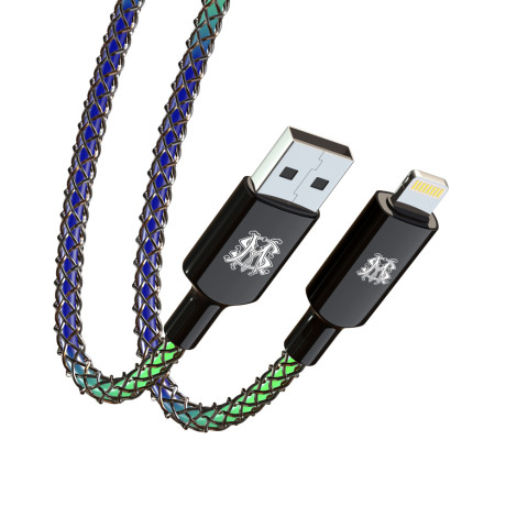 BY SM Кабель для зарядки MAGIC LIGHT iP, 1м, 2.4А, Быстрая зарядка, подсветка