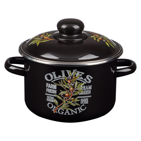 Ветка оливы Кастрюля эмалированная 2л