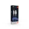 BY Кабель для зарядки Bright iP, 1м, Быстрая зарядка 2.4А, 12W, силикон, сине-серый