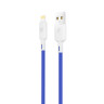 BY Кабель для зарядки Bright iP, 1м, Быстрая зарядка 2.4А, 12W, силикон, сине-серый
