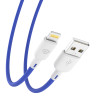 BY Кабель для зарядки Bright iP, 1м, Быстрая зарядка 2.4А, 12W, силикон, сине-серый