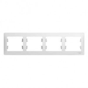 Systeme Electric GLOSSA рамка СУ 4 мест. бел. (горизонт.) GSL000104 (15!)