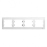 Systeme Electric GLOSSA рамка СУ 4 мест. бел. (горизонт.) GSL000104 (15!)