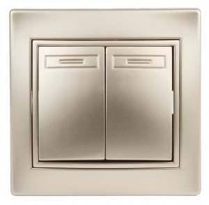 ЭРА Intro Plano выкл. СУ 2 кл. 10А, 250В, шампань 1-104-04, 8659