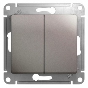 Systeme Electric GLOSSA мех. выкл. (перекл. проходной) СУ 2 кл. платина (пл.осн.) GSL001265 (5!)