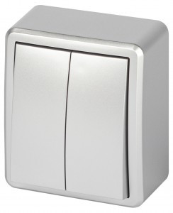 ЭРА Эксперт выкл. ОУ 2 кл. 10А,250В алюминий 11-1204-03 63035