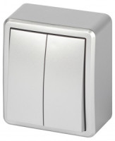 ЭРА Эксперт выкл. ОУ 2 кл. 10А,250В алюминий 11-1204-03 63035