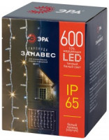ЭРА Гирлянда-занавес ул. 600LEDтепл. бел (10% мерц.) 3x2м., соед. (без б/п) бел.кауч IP65 Б0051892