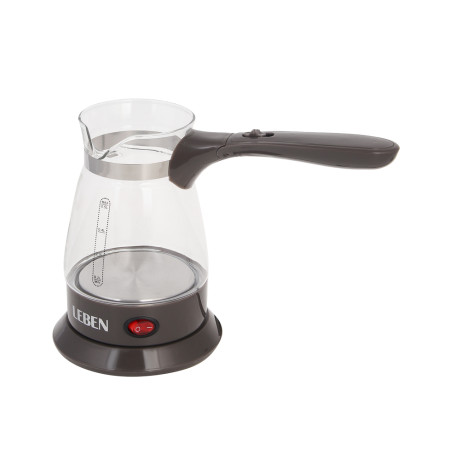 LEBEN Турка стеклянная на подставке 0,5л, 500Вт, складная ручка, 220в
