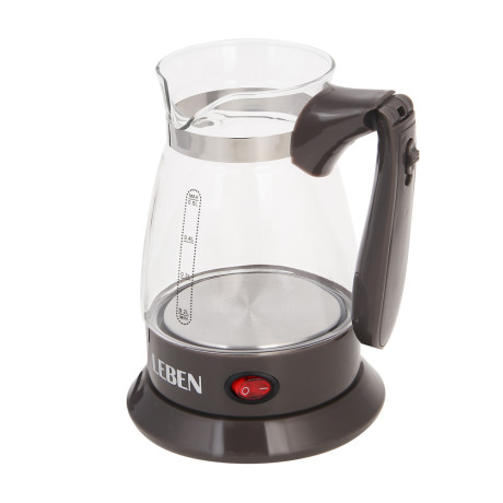 LEBEN Турка стеклянная на подставке 0,5л, 500Вт, складная ручка, 220в