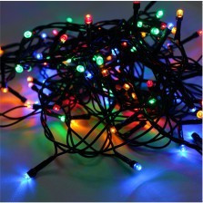LEEK Гирлянда-нить св/д 100LED RGB, 8 реж.,10м, зелен.провод с вилкой IP20 XMAS 02