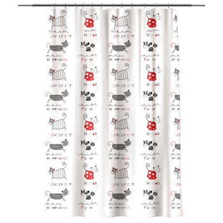 Шторка для ванной тм VETTA Веселые коты, ПЕВА 60г/м2, 180x200см