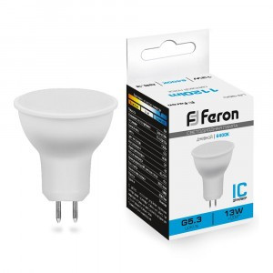 Feron MR16 GU5.3 230V 13W(1070Lm) 6400K 6K матовая 57x50 LB-960 38190
