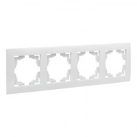 EKF Валенсия рамка 4 мест. белая Al/Cu (корпус PC) EWM-G-304-10