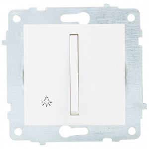 OVIVO мех. выкл. СУ 1 кл. 10А (узкая клавиша, кнопочный) белый (ко всем рамкам) 610-000201-205