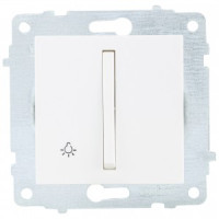 OVIVO мех. выкл. СУ 1 кл. 10А (узкая клавиша, кнопочный) белый (ко всем рамкам) 610-000201-205