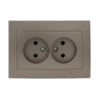 EKF Валенсия лиц. панель роз. 2 мест. б/з 10А кашемир, шторки Al/Cu (корпус PC) ESR10-L-102-40