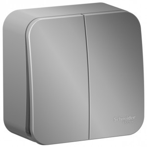 Systeme Electric BLANCA выкл. ОУ 2 кл. 10А алюм. (пл.осн., изол.пл.) BLNVA105013 (15!)