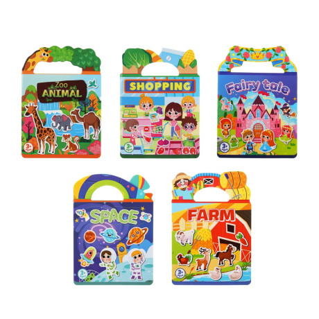 Набор многоразовых наклеек бумага, картон, 22,5х30х0,4см, 5 дизайнов