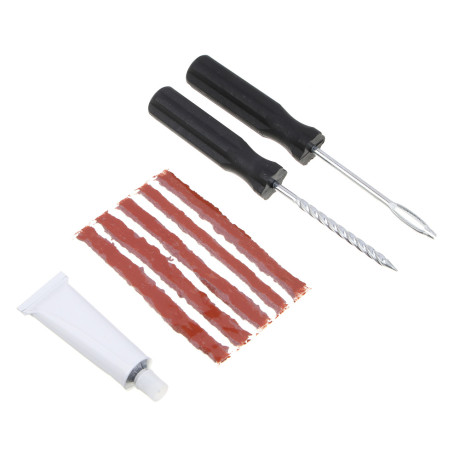 ЕРМАК Ремкомплект для б/к шин прямые ручки (клей, шило для жгута, шило спиральное), арт.2