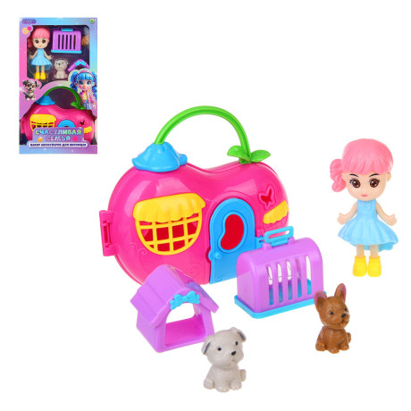 ИГРОЛЕНД Набор аксессуаров для питомцев "Счастливая семья" с куклами, PP, ABS, 13,5х5,8х24 см, 2 диз