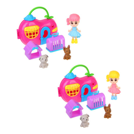 ИГРОЛЕНД Набор аксессуаров для питомцев "Счастливая семья" с куклами, PP, ABS, 13,5х5,8х24 см, 2 диз