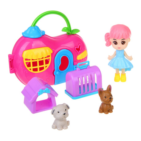 ИГРОЛЕНД Набор аксессуаров для питомцев "Счастливая семья" с куклами, PP, ABS, 13,5х5,8х24 см, 2 диз