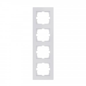 Lezard VESNA рамка СУ 4 мест. (вертик) белая 742-0200-154