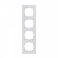 Lezard VESNA рамка СУ 4 мест. (вертик) белая 742-0200-154