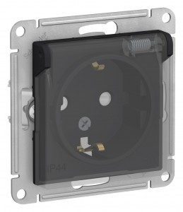 Systeme Electric AtlasAquaDesign мех. роз. СУ 1 мест карбон(пл.осн земля шт крыш IP44)ATN441046(10!)