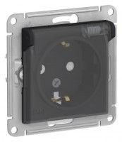 Systeme Electric AtlasAquaDesign мех. роз. СУ 1 мест карбон(пл.осн земля шт крыш IP44)ATN441046(10!)