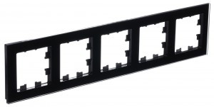 Systeme Electric AtlasDesign Nature рамка СУ 5 мест. стекло черный ATN321005