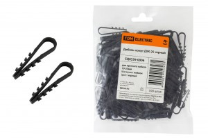 TDM ДХК-25 дюбель-хомут д/кр.кабеля 19-25мм нейлон черный (100шт/уп,цена/уп.) (5!) (10!) SQ0539-0006