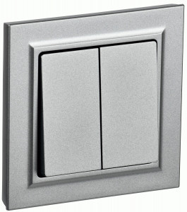 IEK BRITE выкл. СУ 2 кл. 10А, 230В, алюминий ВСР10-2-0-БрА BR-V20-0-10-K47-F