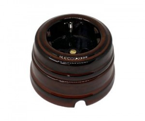 МЕЗОНИНЪ роз. фарфор. 1 местн. 16А 250В (земля, рамка), Петровский гранит GE70301-46