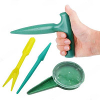 Набор инструментов для посадки (HD1101) (сеялка для семян, лункообразователь маленький и большой, вилка посадочная)