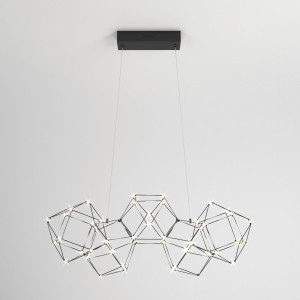 Eurosvet св-к подвес. LED 25W 4000K 1530lm 750х300х1200 мет чер жемчуг Uma 90168/5 Умный дом a061144